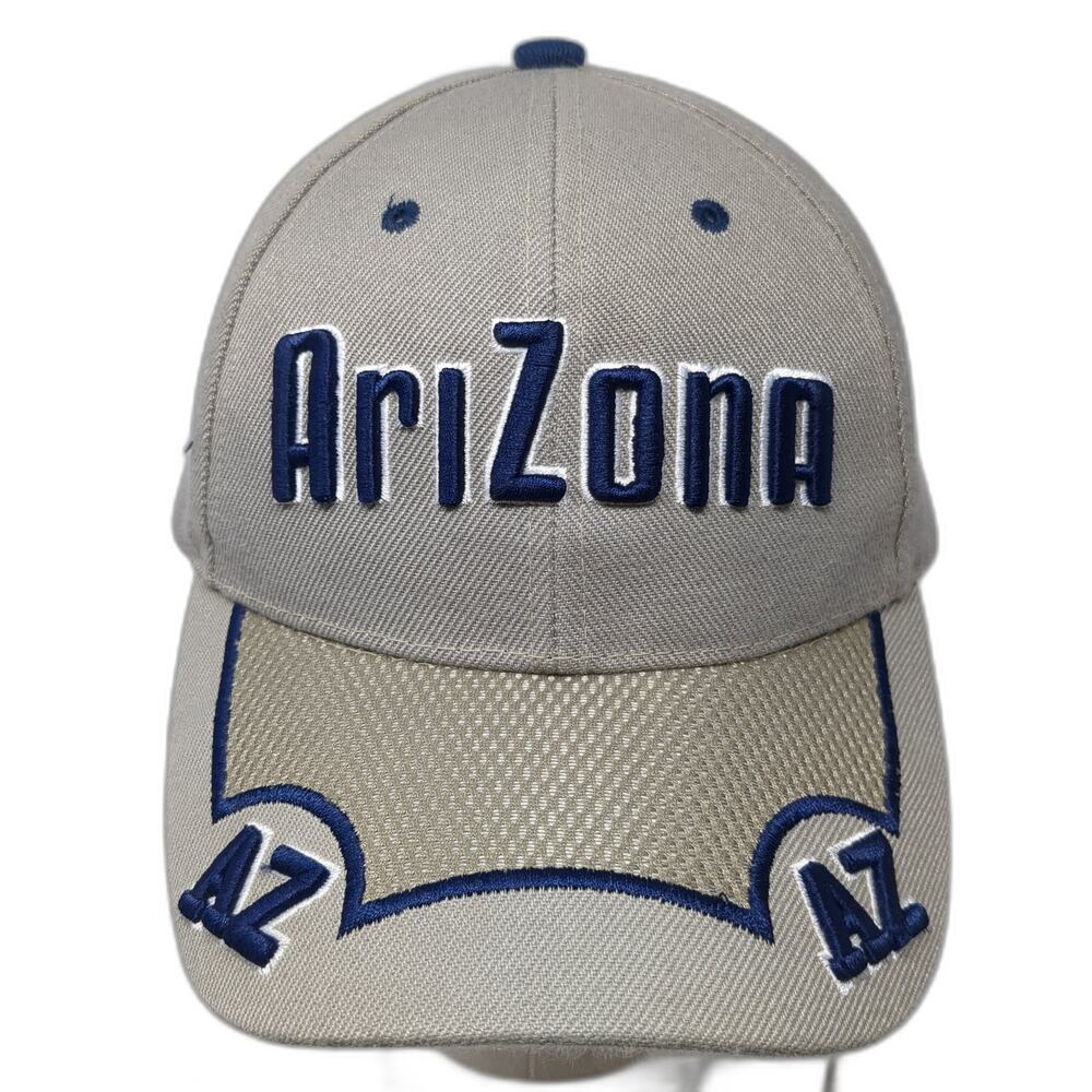 Arizona Strapback Baseball Cap Beige One Size Adjustable Embroidered Poly PAC